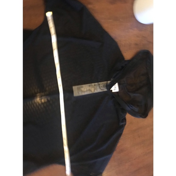 NWOT Joseph Ribkoff Sheer Black Hoodie With Rhinestone on hood and cuffs Top - Picture 9 of 11